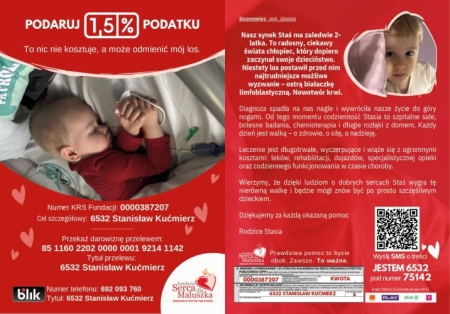 Prośbą o wsparcie małego Stasia