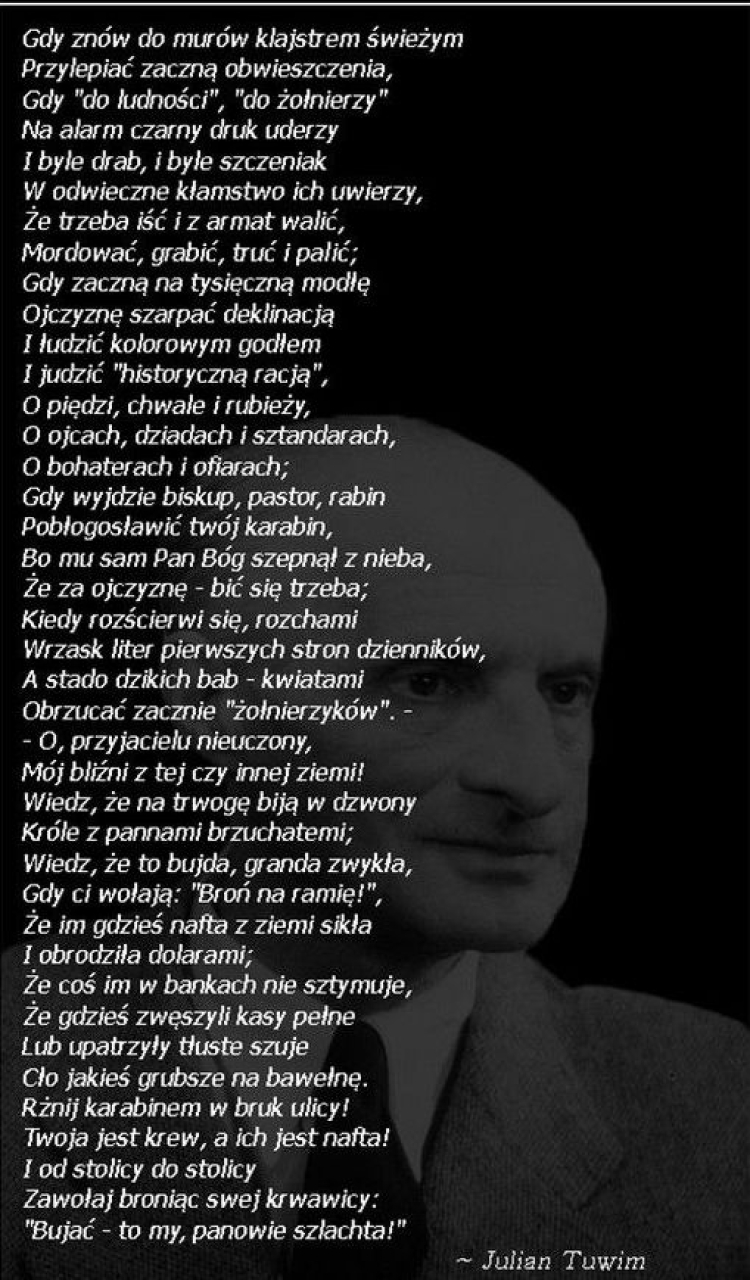Julian Tuwim Do Prostego Człowieka Tekst